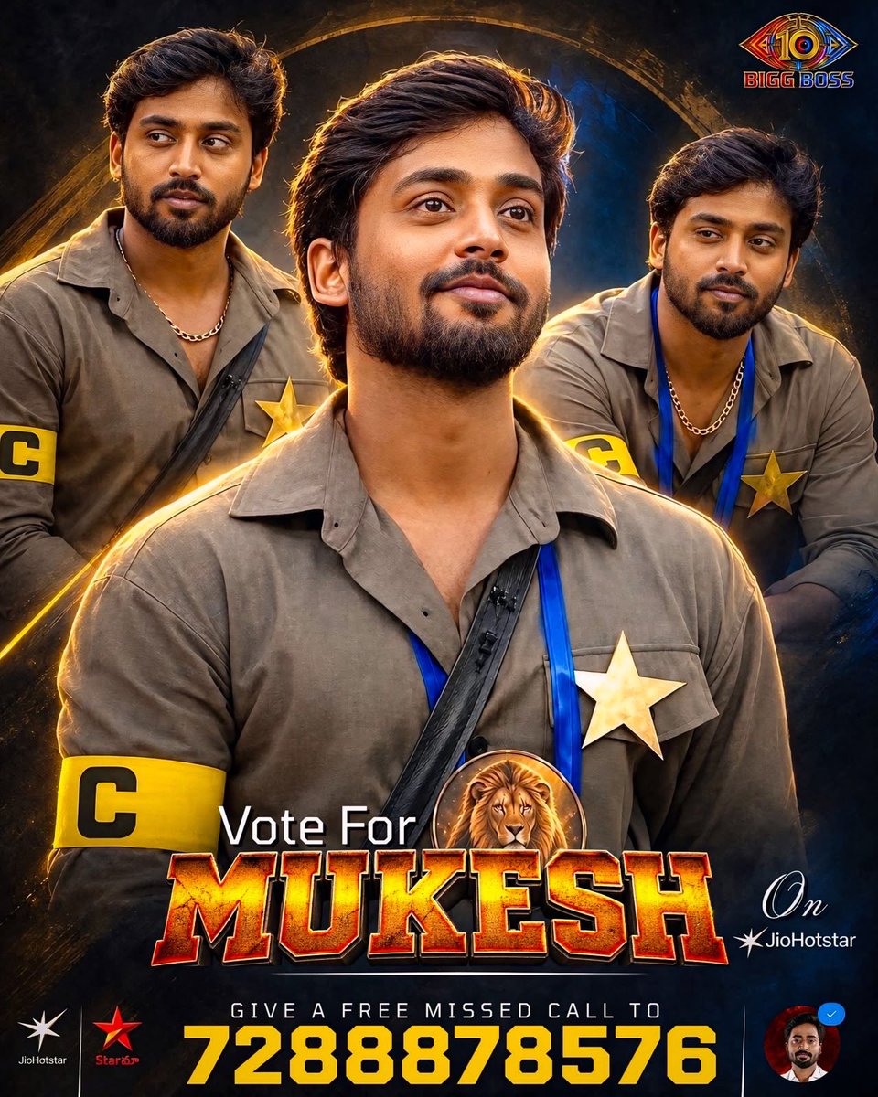 NiharMUKESH's tweet photo. Some people make noise to be noticed. Others earn respect without saying much. 🦁🔥

Steady, composed, and always true to himself. That’s what makes the difference. ✨💯

Support the journey. Vote for Mukesh on JioHotstar and give a missed call. 📞❤️ Every vote counts!
#BiggBoss10telugu #BiggBossTelugu #BiggBossTelugu10 #MukeshGowda