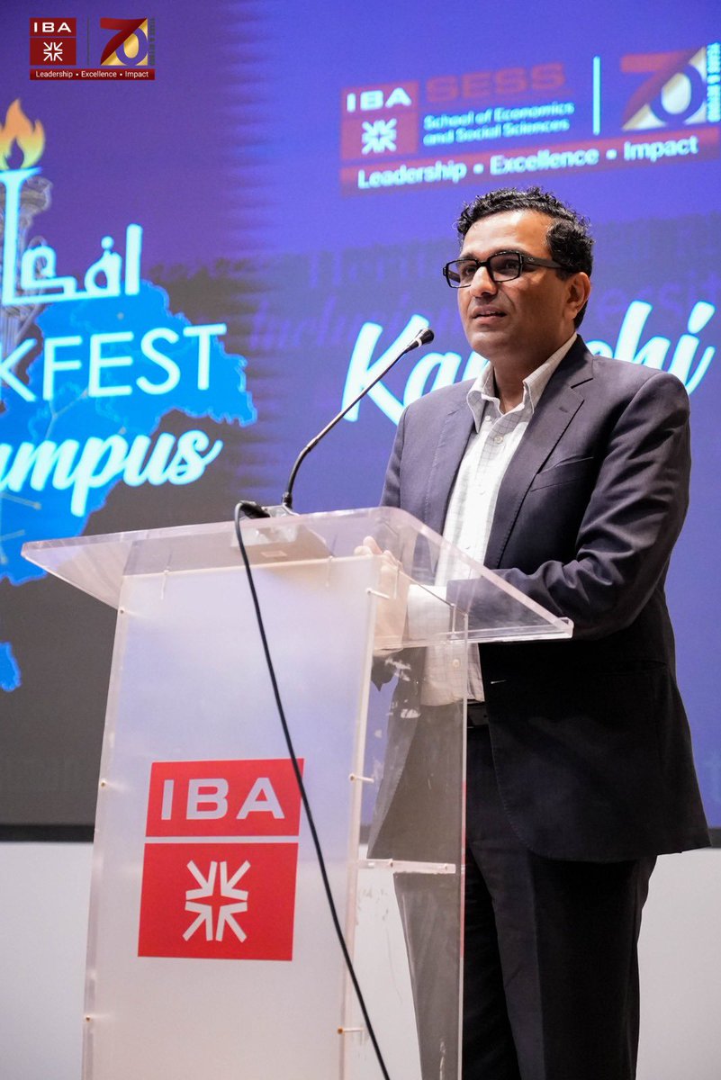 ibakhiofficial's tweet photo. ThinkFest at IBA: Where Critical Conversations Begin  

IBA Karachi welcomed leading academics and policymakers for ThinkFest on Campus, where three academic panels and one policy panel explored important academic and policy issues. The discussions encouraged critical thinking, diverse perspectives, and an exchange of ideas, organized by the IBA School of Economics & Social Sciences (SESS).

#IBAKarachi #SESS #ThinkFest #Policy #Ideas #Leadership #Excellence #Impact