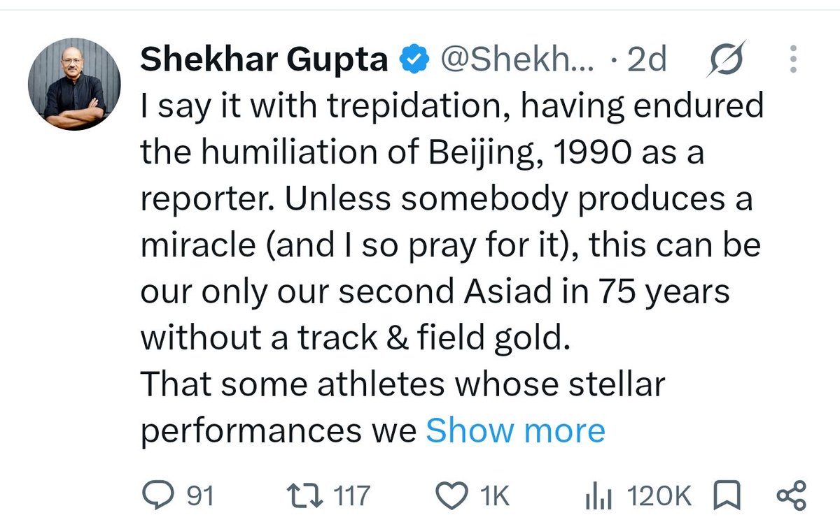 From_Mars_7's tweet photo. @ShekharGupta Anchor leg by Vithya Ramraj  was pure brilliance &amp; neat acceleration. https://t.co/QZxGP5LaIz