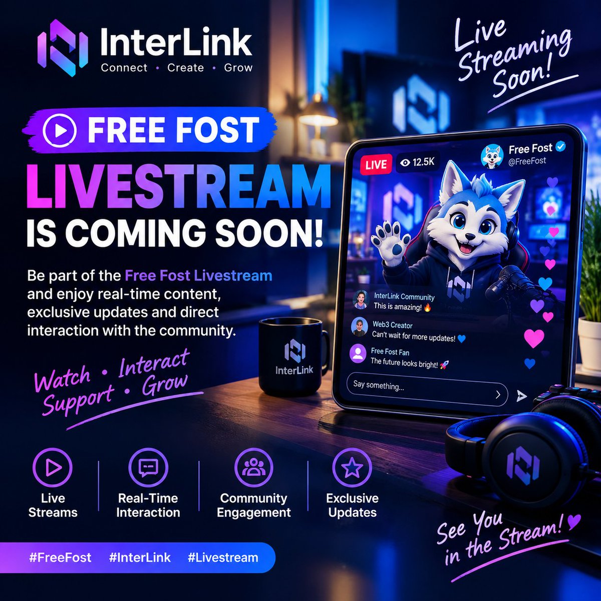 mahdi_abba72519's tweet photo. A New Streaming Experience 💜
Imagine watching livestreams, interacting with creators, and supporting them — all connected to the InterLink ecosystem! 🌐
Looking forward to learning more about InterLink Livestream.
#InterLink #InterLinkN https://t.co/40bjbY2Fj4