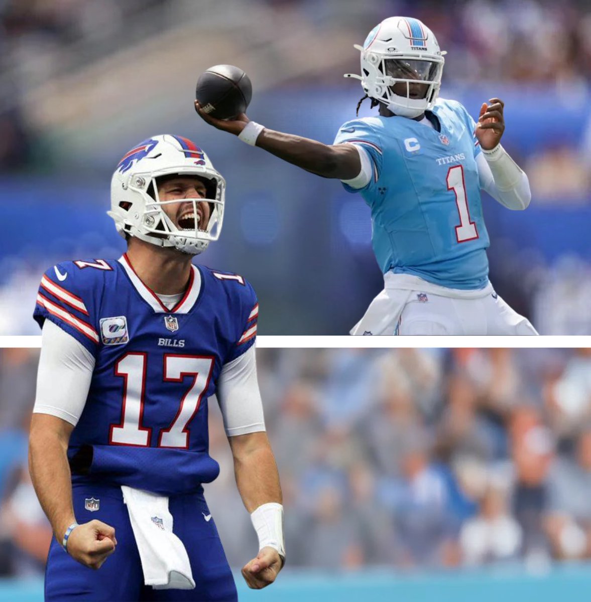 SleeperTitanUp's tweet photo. Cam Ward after 20 games:
- 80.3 Rating
- 3,673 Passing Yards
- 17 TDs
- 8 INTs
- 60.2%

Josh Allen after 20 games:
- 74.4 Rating
- 3,727 Passing Yards
- 20 TDs
- 19 INTs
- 56.3%

I still believe 🫡 https://t.co/QO3pULtZVA