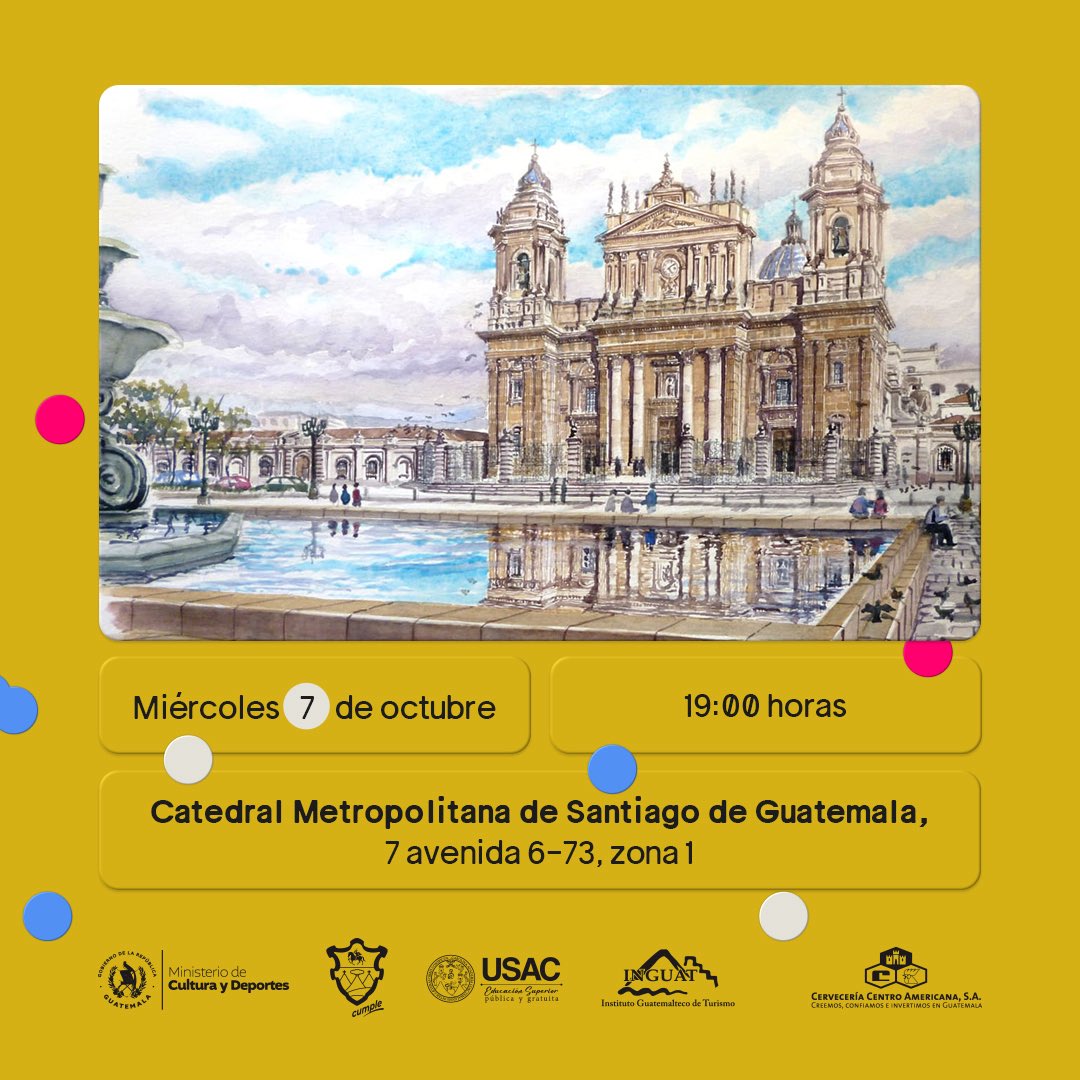 fchgt's tweet photo. Te esperamos en el concierto de inauguración “ACUARELAS CHAPINAS”, por la Orquesta Sinfónica Juvenil Municipal, bajo la dirección de Gabriel Paredes Gil, que dará inicio a las actividades del #29FCH el miércoles 7 de octubre a las 19 horas. ✨

Puertas abren a las 18 horas. https://t.co/1pYFlZX8Sp