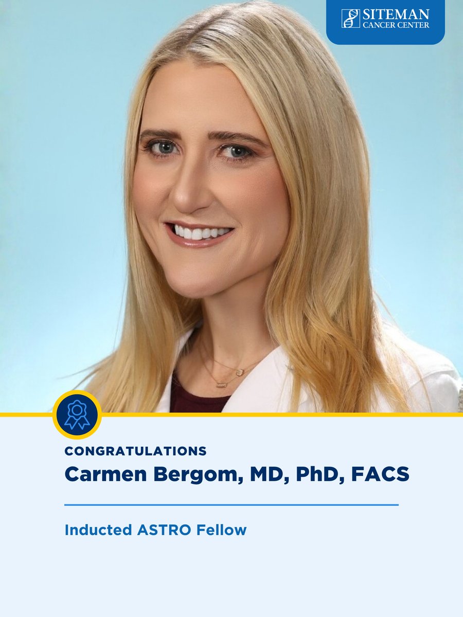 SitemanCenter's tweet photo. Congratulations to @washumedicine's Carmen Bergom, MD, PhD, FACS, on being officially inducted into the @ASTRO_org Class of 2026 Fellows today in Boston. Bergom is a radiation oncologist and research member at Siteman Cancer Center. https://t.co/Qh40WpCV6m #ASTRO26 https://t.co/YMKFg3mDtF