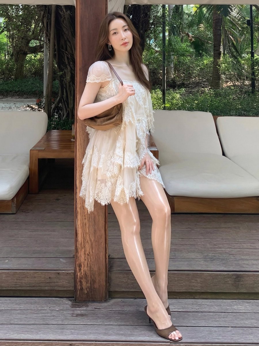 aban7dy's tweet photo. "说实话，这种涂了油一样的丝袜质感，是高级美还是廉价感？" https://t.co/cck8E3qHpt