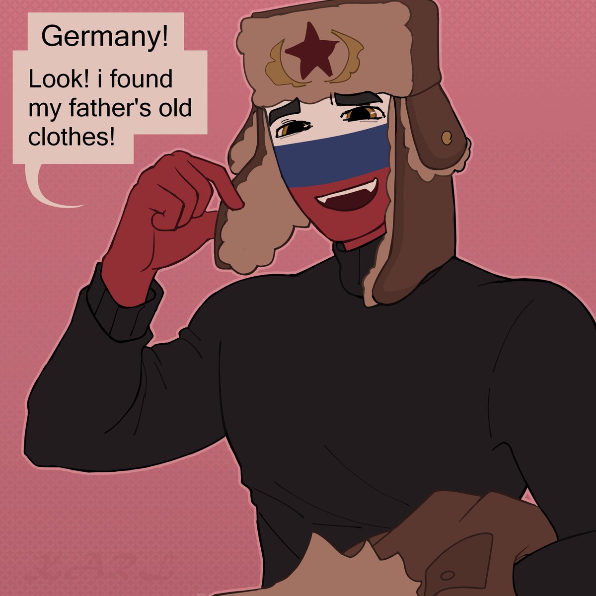 _KarlerJunior's tweet photo. Russia, how about you practice thinking before you speak?

#chtwt #countryhumans #Russia #Germany #RusGer #GerRus #artmoots https://t.co/7WmWAcwTXa