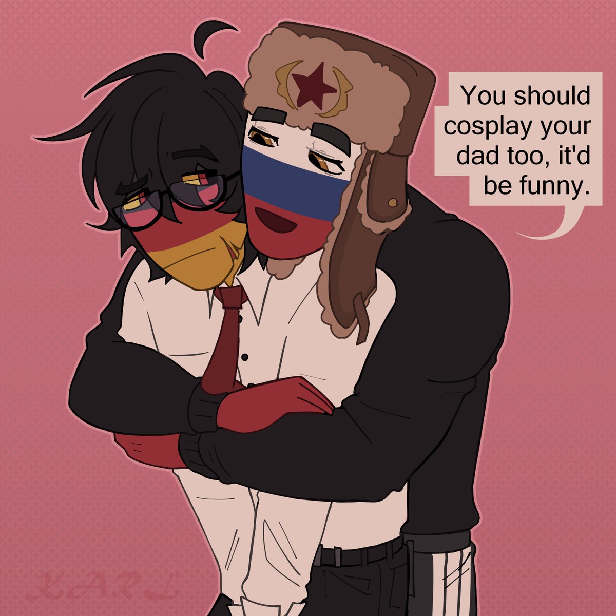 _KarlerJunior's tweet photo. Russia, how about you practice thinking before you speak?

#chtwt #countryhumans #Russia #Germany #RusGer #GerRus #artmoots https://t.co/7WmWAcwTXa