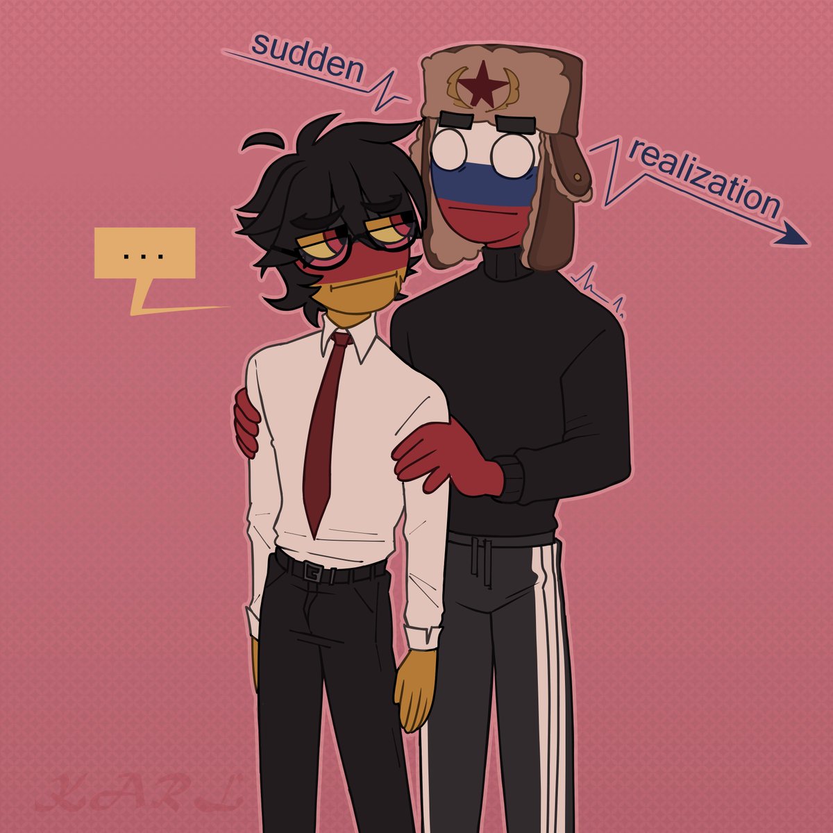_KarlerJunior's tweet photo. Russia, how about you practice thinking before you speak?

#chtwt #countryhumans #Russia #Germany #RusGer #GerRus #artmoots https://t.co/7WmWAcwTXa