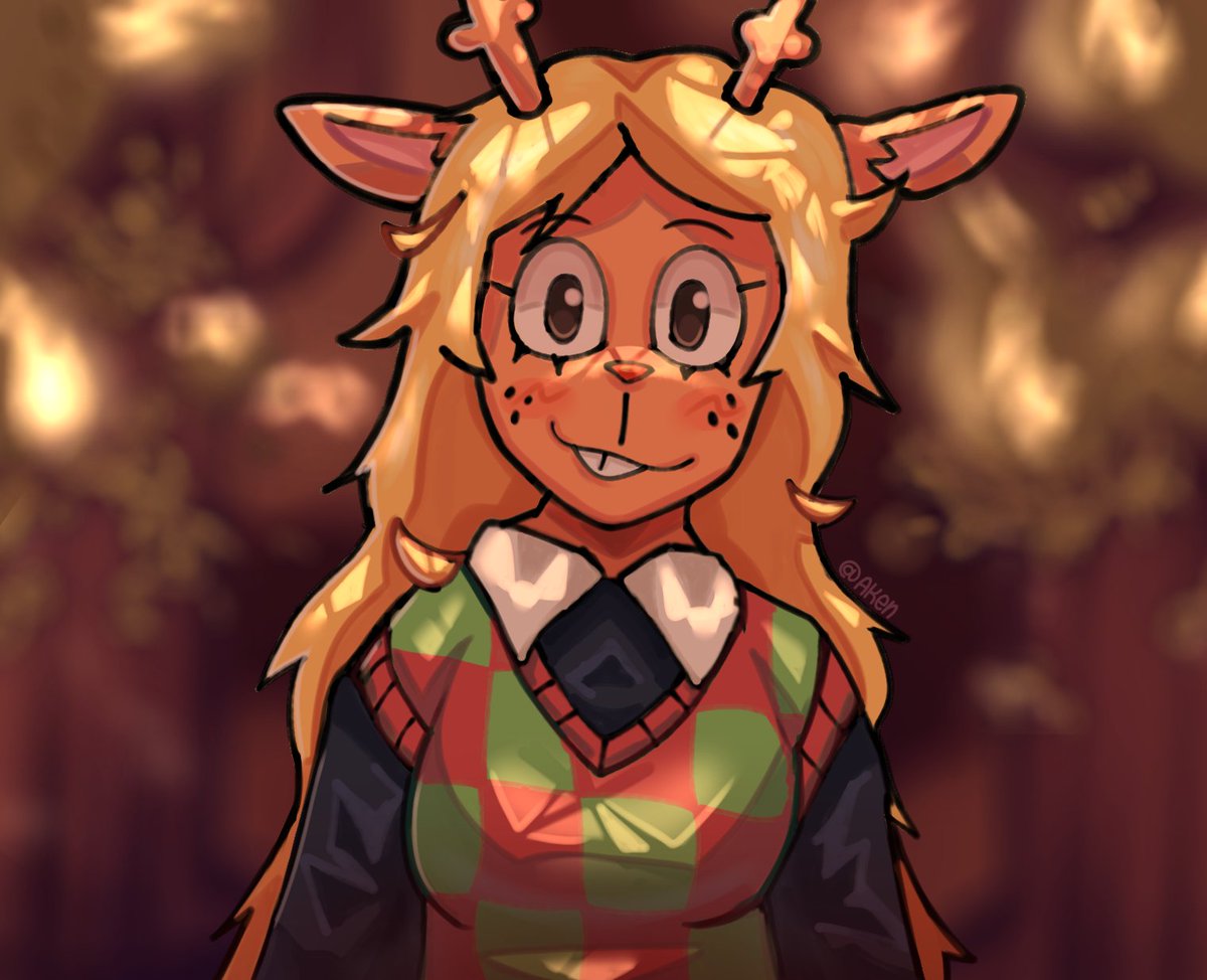 ak3en_'s tweet photo. serious version this time #digital_art #fanart #deltarune #noelle https://t.co/NhJQSmTOxz