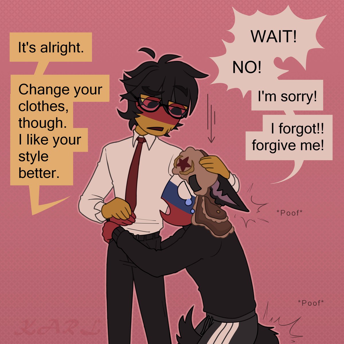 _KarlerJunior's tweet photo. Russia, how about you practice thinking before you speak?

#chtwt #countryhumans #Russia #Germany #RusGer #GerRus #artmoots https://t.co/7WmWAcwTXa