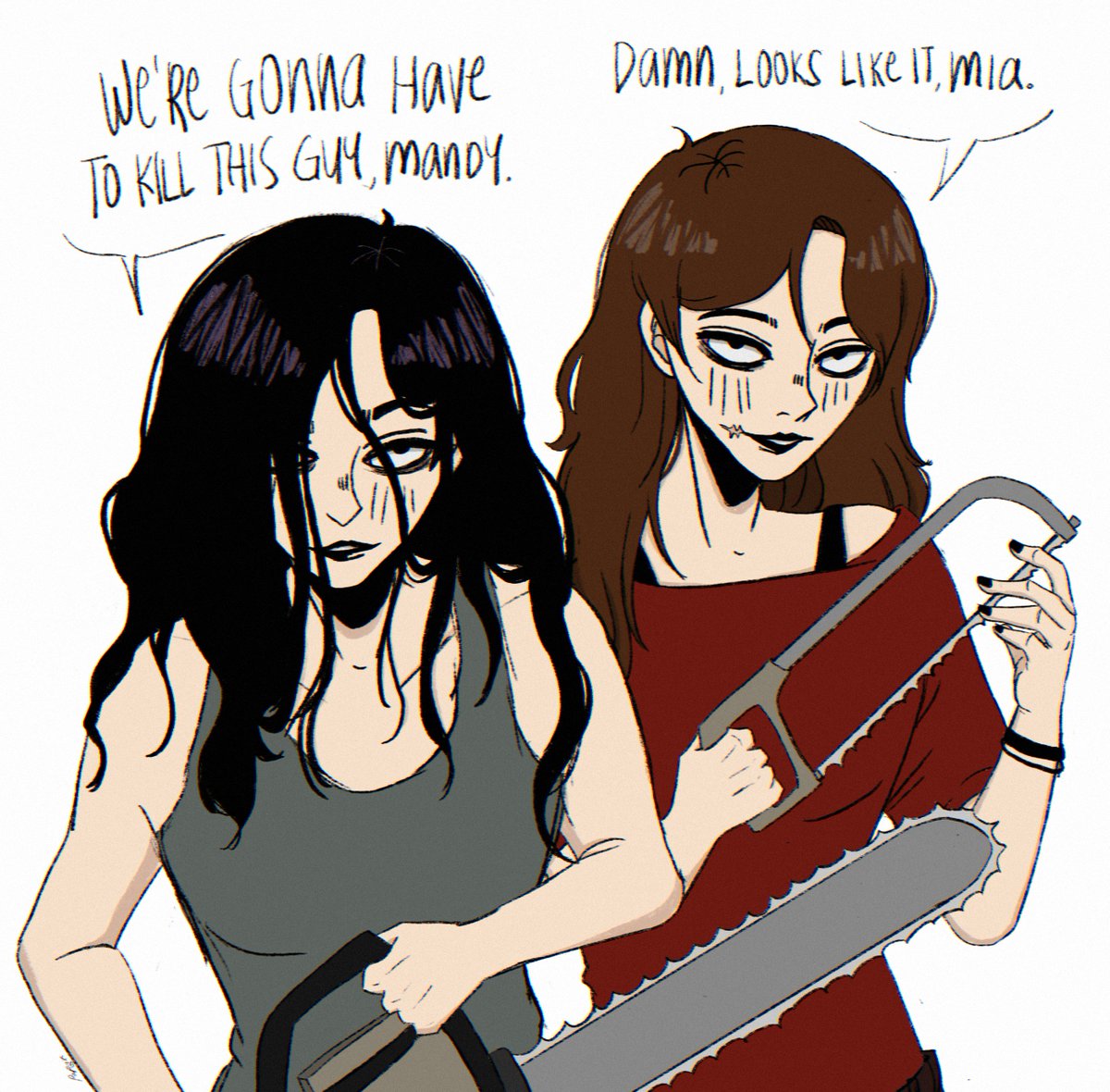 motherdanger_'s tweet photo. saws and sisters #miawinters #amandayoung #residentevil7 #saw https://t.co/FN37mbkXHc