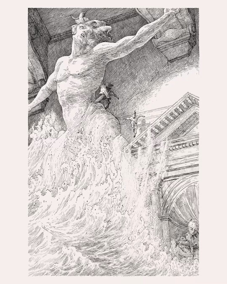 piranesiblues's tweet photo. So i found 6 of the 7 piranesi illustrations from the broken binding edition. Art by alice cao !! (@/alicecaoillustration on instagram

I couldn't find the one of the first vestibule with the minotaurs. If anyone has it PLEASE SHARE IT WITH ME I NEED IT https://t.co/Zbk00fz5bn