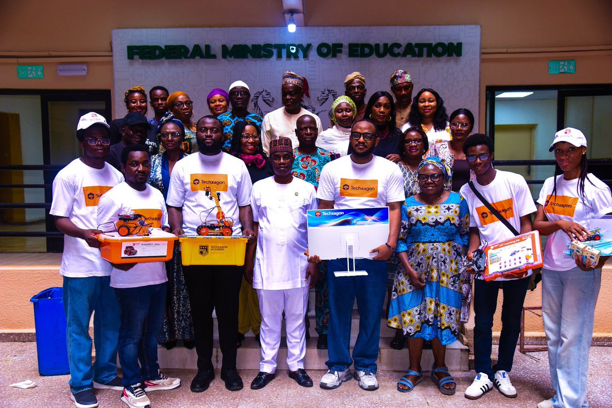 NigEducation's tweet photo. FME EXPLORES TECHXAGON’S ATRI PROGRAMME TO ADVANCE PRACTICAL TECHNOLOGY EDUCATION

28 September 2026

The Federal Ministry of Education has expressed interest in exploring innovative approaches to strengthening practical technology education in Nigerian schools, following a presentation by Techxagon Academy on its proposed Applied Technology, Robotics and Innovation (ATRI) Programme.

Representing the Director, Education Support Services, the Deputy Director, Support Health Education Division, Mrs. Njideka Ogbuke, commended the Academy’s efforts to enhance learners’ capacity to engage meaningfully with technology. She noted the growing importance of technology in education and stressed the need to strengthen teachers’ capacity in emerging technologies while ensuring alignment with national education priorities.

The Deputy Director, School Support Division, Mr. Fapohunda Solomon, described the initiative as laudable and assured the delegation that the presentation and recommendations would be conveyed to Management for consideration and further direction.

Presenting the programme, Techxagon Academy’s Chief Operating Officer, Mr. Jude Akonam, said ATRI would provide hands-on learning in coding, robotics, artificial intelligence, electronics, automation, IoT, drones and 3D design, alongside teacher training.

The proposed pilot would involve selected schools across the six geopolitical zones, subject to Ministry approval.

The Ministry reaffirmed its openness to credible partnerships that strengthen teacher capacity and equip learners with practical technological skills in line with national education priorities.

Boriowo Folasade
Director, Press and Public Relations