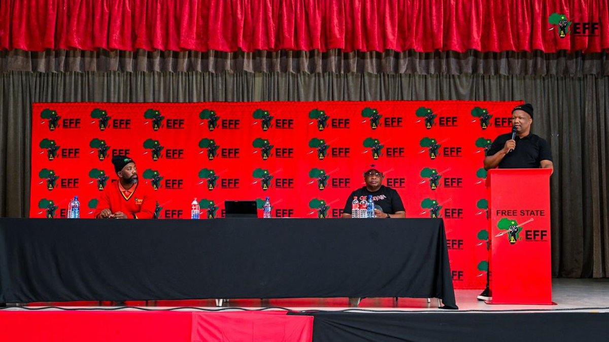 EFFSouthAfrica's tweet photo. The EFF Secretary General @DlaminiMarshall addressed the Mangaung Ground Forces Forum earlier today. 

Motho mothong, ward by ward, street by street, vote by vote. This is how power is taken.

Victory loves preparation! 

#VoteEFF2026
#VictoryOrDeath https://t.co/CFx1PZnRWR