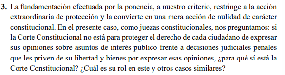 dan_gahe's tweet photo. Sin embargo, el voto concurrente introduce un debate con mayores implicaciones. Las juezas cuestionaron que la AEP solo sirva para tutelar el debido proceso, la tutela efectiva y la seguridad jurídica y no la libertad de expresión (4/6). https://t.co/9OJpfsu33v