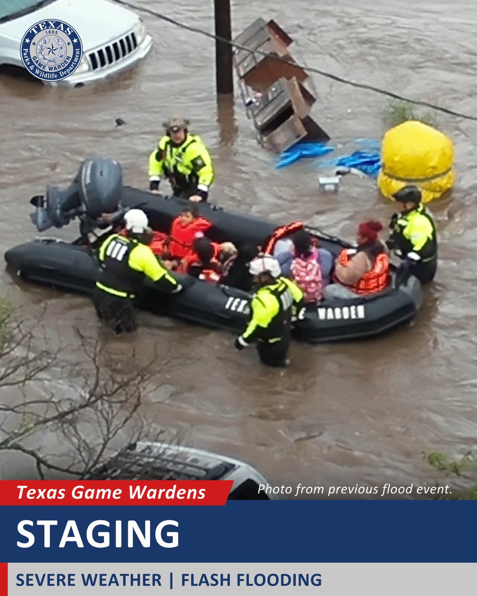 TexasGameWarden's tweet photo. Texas Game Wardens are pre-positioning personnel and specialized search and rescue resources ahead of the potential for rainfall, flash flooding and river flooding from Hurricane Polo across large portions of Texas.

Turn around, don’t drown. It’s not worth risking your life. 1/2 https://t.co/mgozO8Qn5z