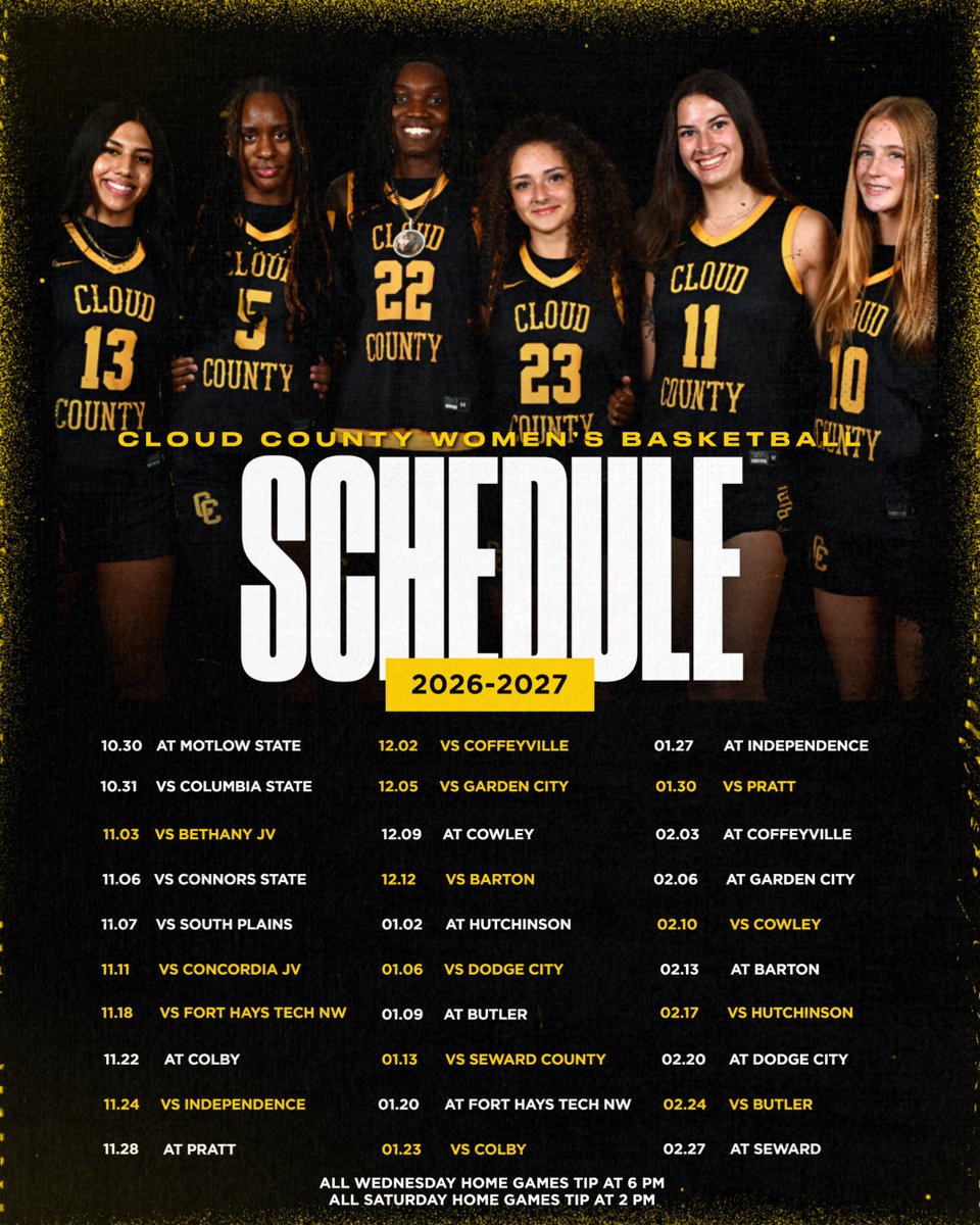 CCCCsports's tweet photo. Mark ’em down ✍️🗓️

Our 2026-2027 slate is set! ⬇️

#CloudWBB | #BackTheBirds https://t.co/5YGaHe5hOZ