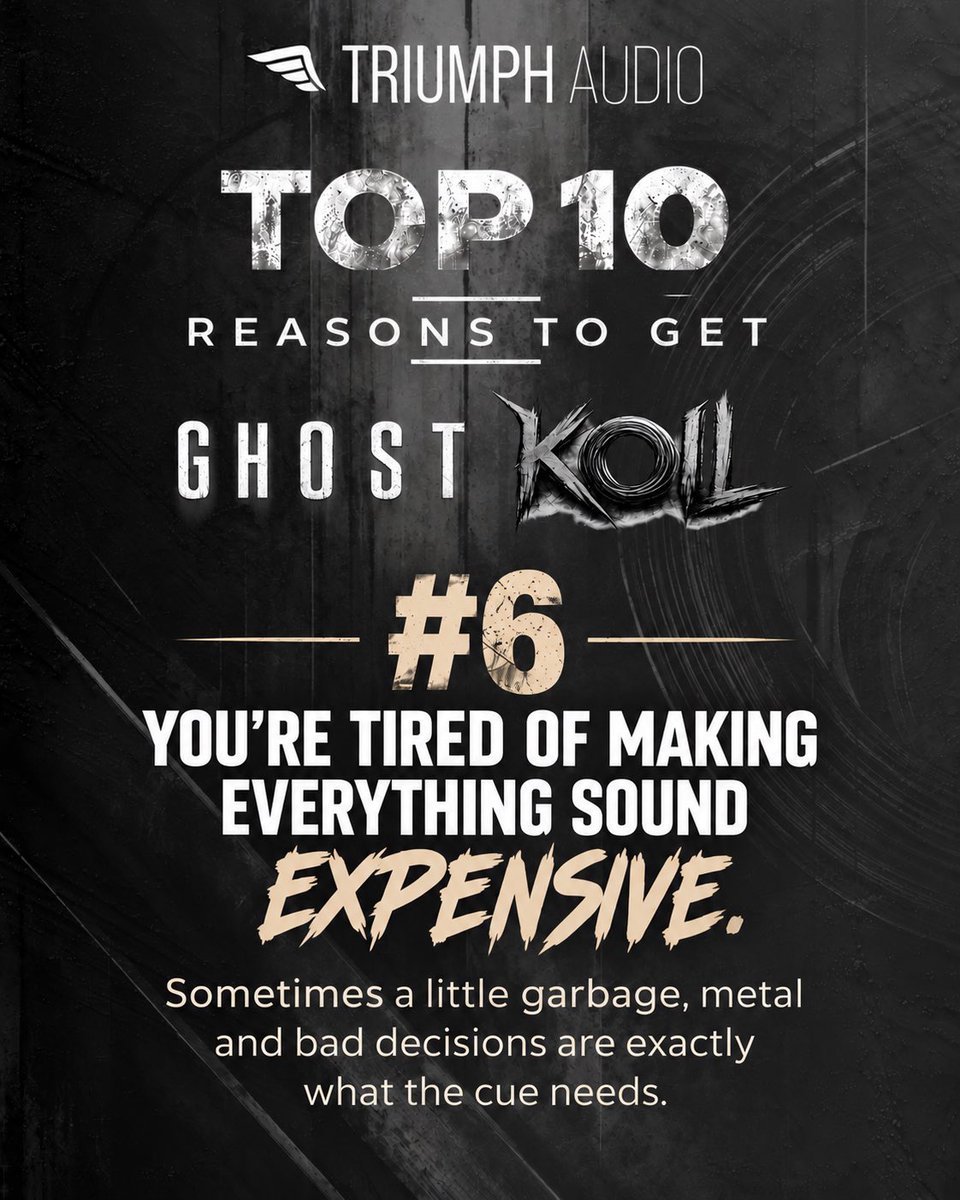 triumph_audio's tweet photo. 10 reasons to get Ghost Koil - pt.2

Some are practical. Some are questionable. All are 100% scientifically proven.
Swipe for enlightenment. 👻🌀

#ghostkoil #kontakt #samplelibrary #composer #musicproduction https://t.co/SCLJeseiGn
