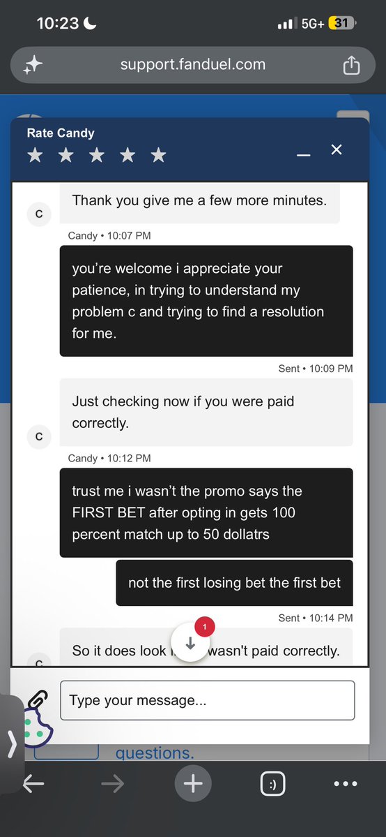 SahihOmari's tweet photo. @FanDuel_Support 
my case # 45528042
 i opted into a 100 % Bet Match
prior to placing a bet for $33.19 at 4:20 PM
once i did that, my promo was a 100 % complete,  the match finished.
i placed a 2nd bet at 8:30PM for $8 dollars &amp; i was given the bonus on the $8 instead of the $33 https://t.co/X4yf9aWySI