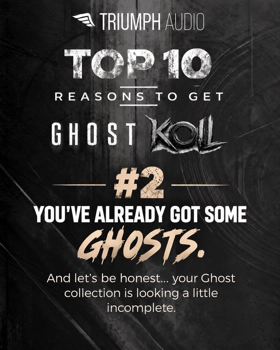 triumph_audio's tweet photo. 10 reasons to get Ghost Koil - pt.3

Some are practical. Some are questionable. All are 100% scientifically proven.
Swipe for enlightenment. 👻🌀

#ghostkoil #kontakt #samplelibrary #composer #musicproduction https://t.co/VkUGxun7xh