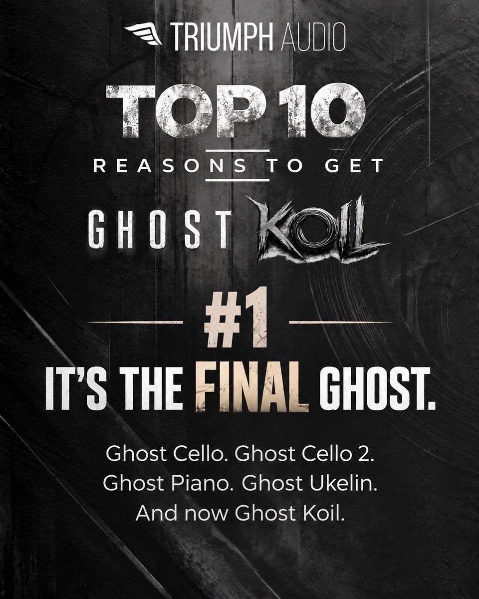 triumph_audio's tweet photo. 10 reasons to get Ghost Koil - pt.3

Some are practical. Some are questionable. All are 100% scientifically proven.
Swipe for enlightenment. 👻🌀

#ghostkoil #kontakt #samplelibrary #composer #musicproduction https://t.co/VkUGxun7xh