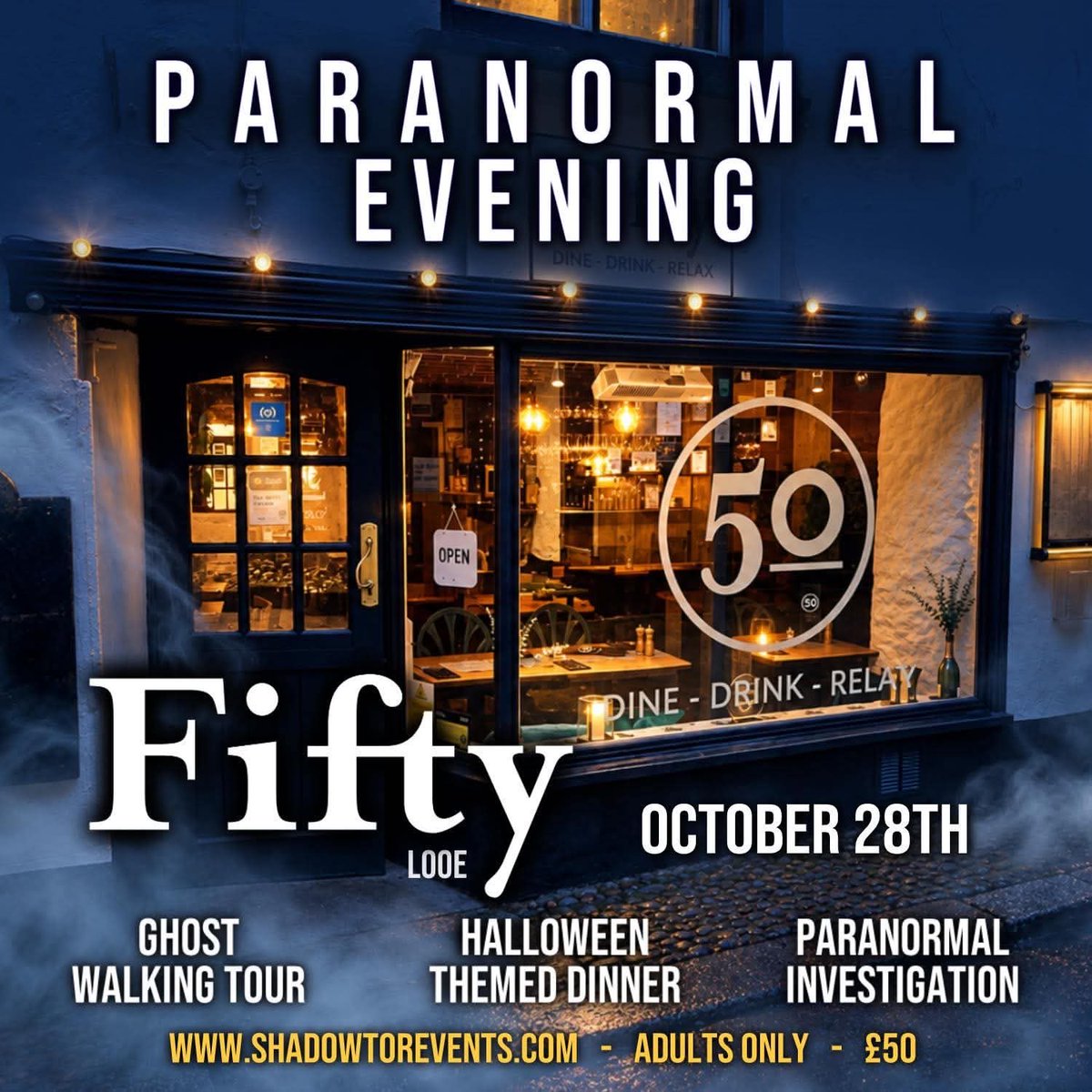 jonathanboakes's tweet photo. We’re on the trail of Long Sleever, one of my favourite local ghost stories. Posh nosh, back streets ‘Haunted Harbour’ tour, media and paranormal investigation! https://t.co/mTspmDVNdX 👻 @MattBearClark @ShadowTorStudio 🍽️ #looe #cornwall #halloween #fifty https://t.co/3MpK5qi1E6