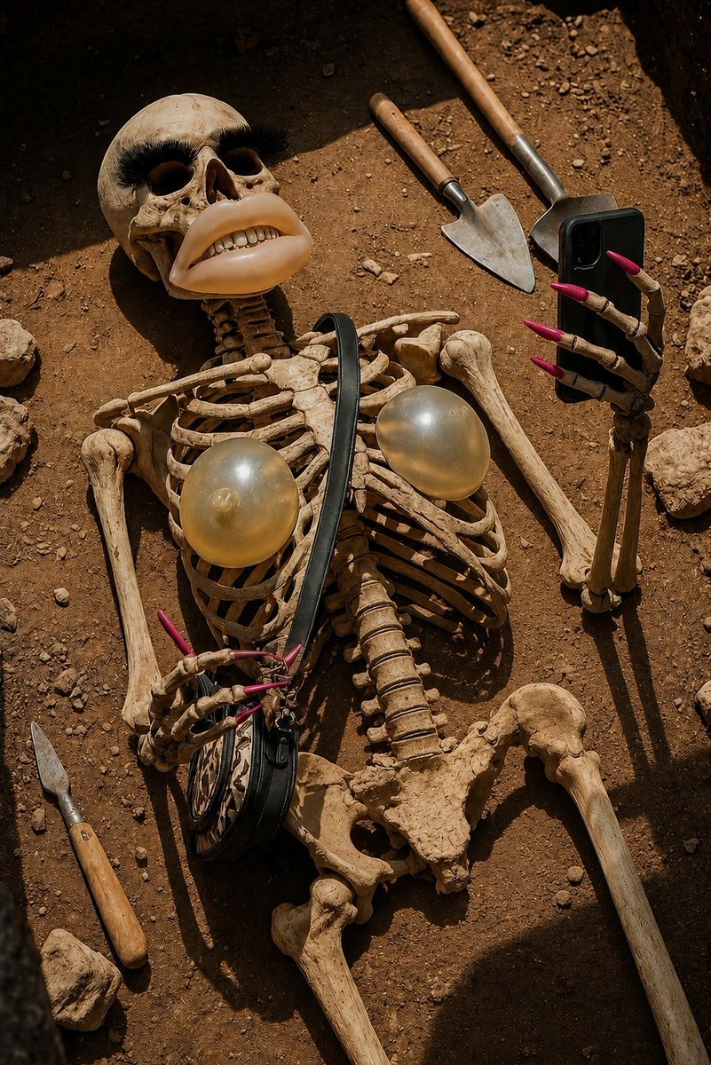 Ivana_773's tweet photo. Hey @grok , turn this skeleton into a realistic modern girl in blue dress https://t.co/pF43137J8i