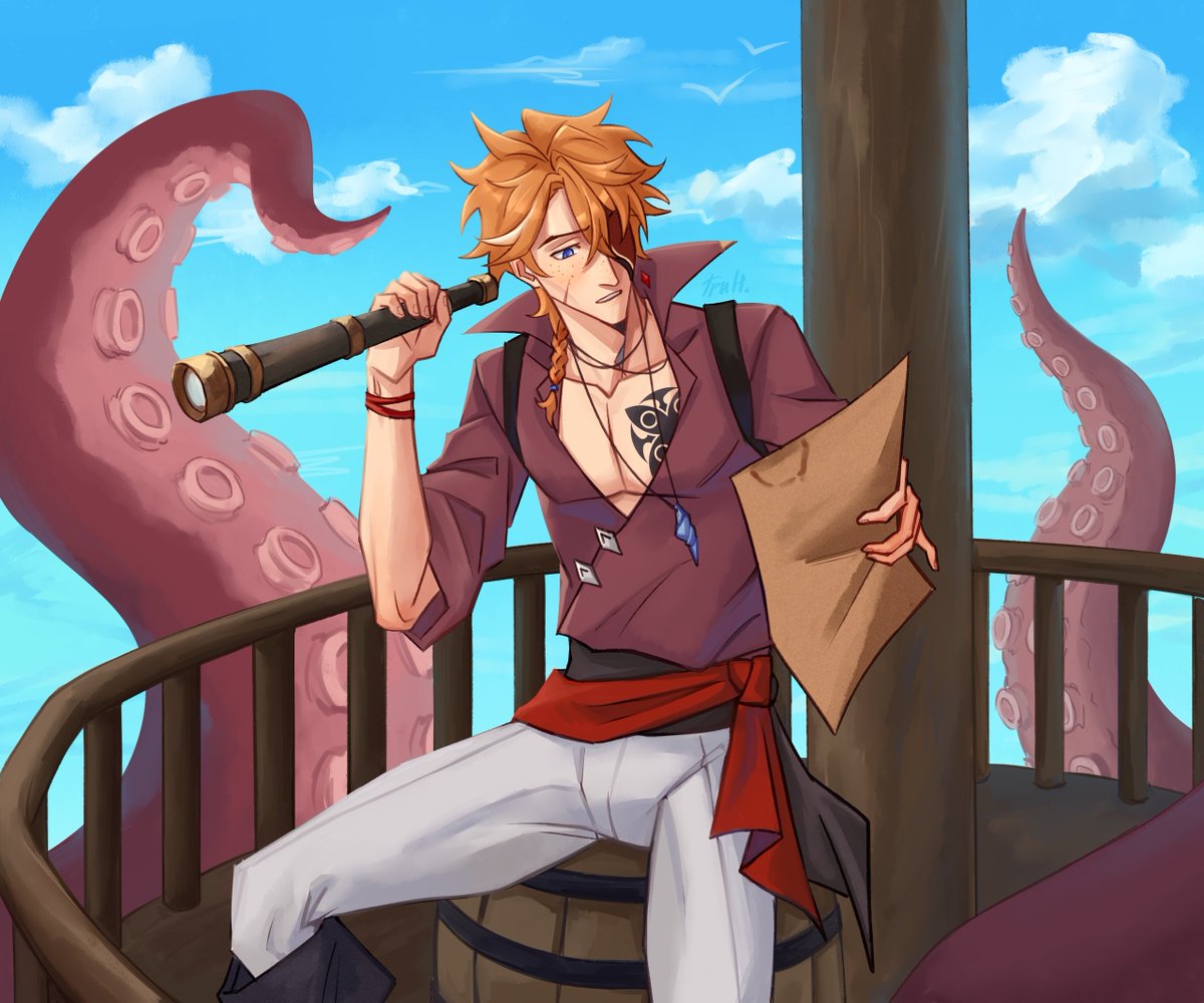 _GreenSenpai_'s tweet photo. pirate AU #tartaglia https://t.co/MUoxrS5beZ