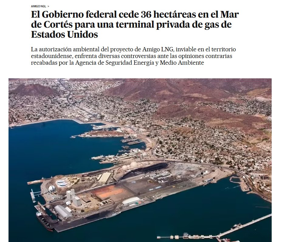 CCarabanya's tweet photo. Hoy, en @elpaismexico , les traemos la historia de cómo el Gob federal cedió hace un año 36 ha en el Mar de Cortés, una joya ambiental de México, para un megaproyecto estadounidense que no podría estar en la costa del vecino del norte. Va🧵 https://t.co/m383ttXBy2