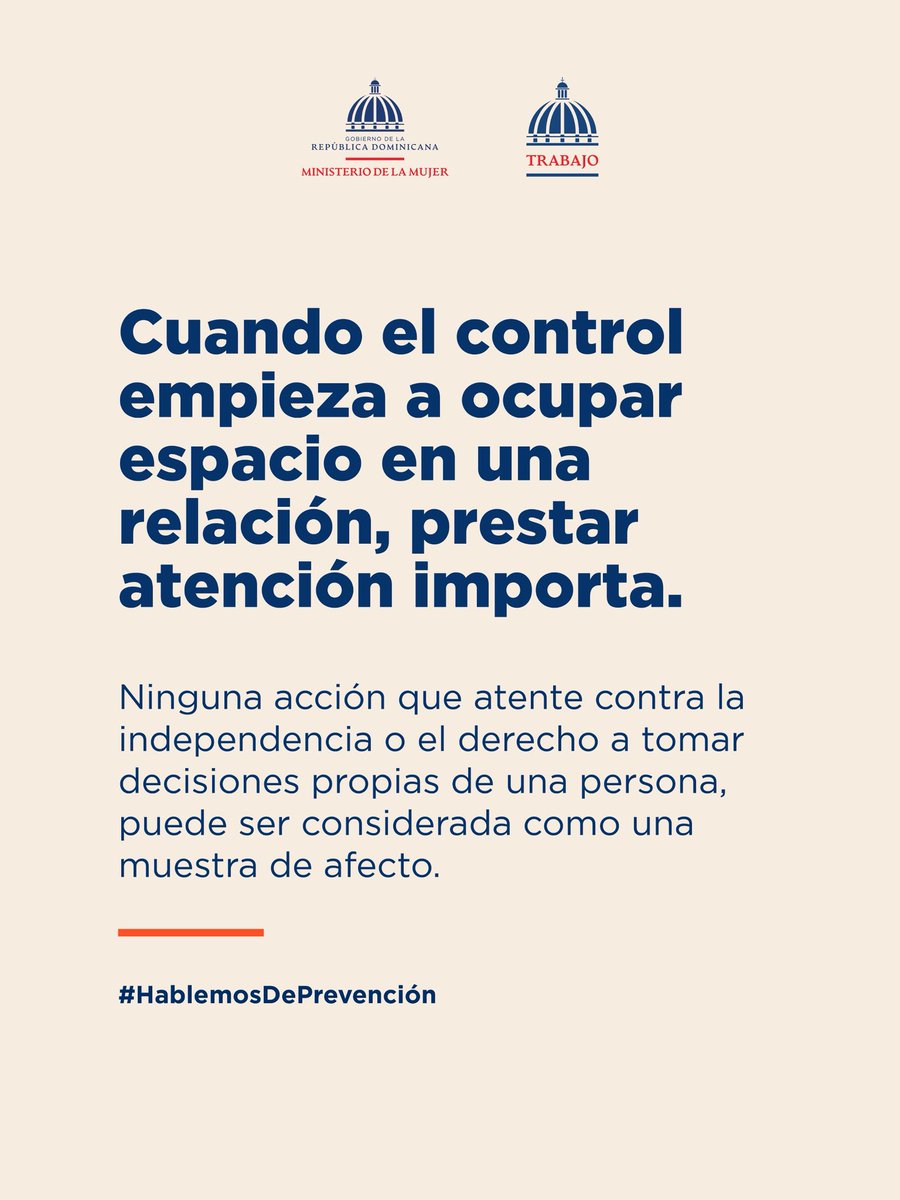 MTrabajoRD's tweet photo. Preguntar si llegaste bien puede ser cariño. Necesitar saber dónde estás todo el tiempo es diferente.
Cuando la preocupación se convierte en vigilancia, prestar atención importa.
Reconocer las señales también es prevención.
#HablemosDePrevención #MMujerRD https://t.co/Glu7uF7OfN