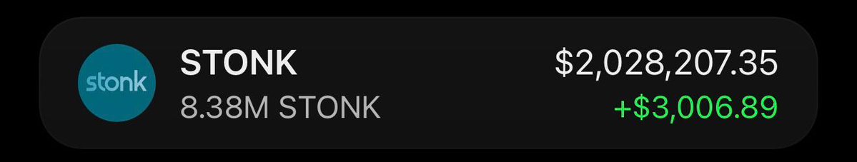 rayderxbt's tweet photo. I’m still holding most of my $STONK bag.

Just waiting for this thing to wake up again before I start trimming some.

Still made me $3K today doing basically nothing.

If it keeps this up for a few more days, I might get rich before I even start selling lol https://t.co/MKUTHhf1Hj
