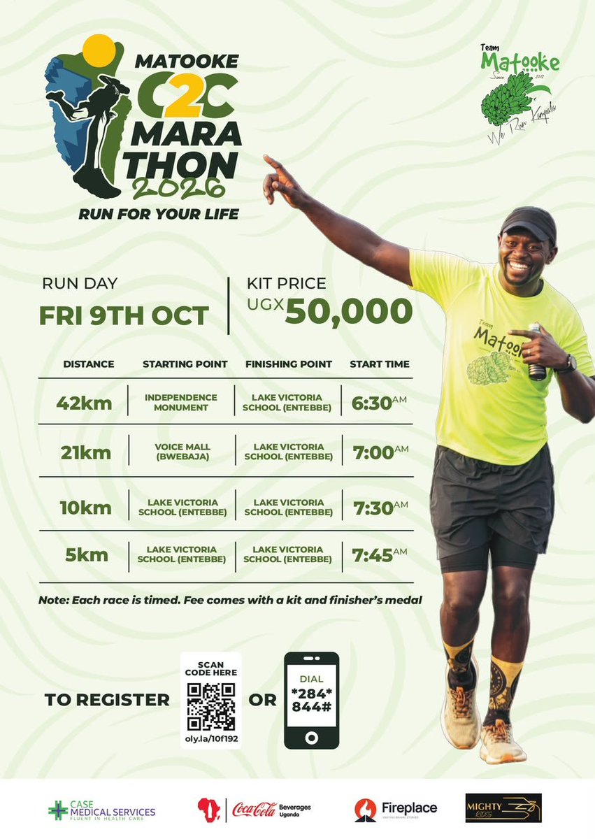 RonacoVeli911's tweet photo. Ladies &amp; Gentlemen here we are.We loose weight in the kitchen &amp; we Run for  only 3 things i.e Vibe,Community &amp; In shaa allah.#matooke C2C marathon is on 9th october 2026 from kampala to Entebbe.lets register.#Team matooke is a Home for all running clubs in 🇺🇬.See you there🙏 🥰 https://t.co/RSEGJqYmB1