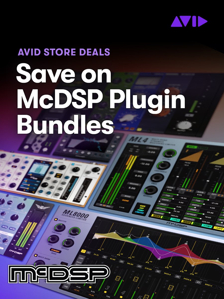 AvidProTools's tweet photo. Score a deal on any bundle of acclaimed McDSP EQs, compressors, or filters for a limited time on the new Avid Store!
▶️ https://t.co/xg73ICqJYI
#protools #plugins #avidstore #mcdsp #avid https://t.co/kLnTjJGEhc