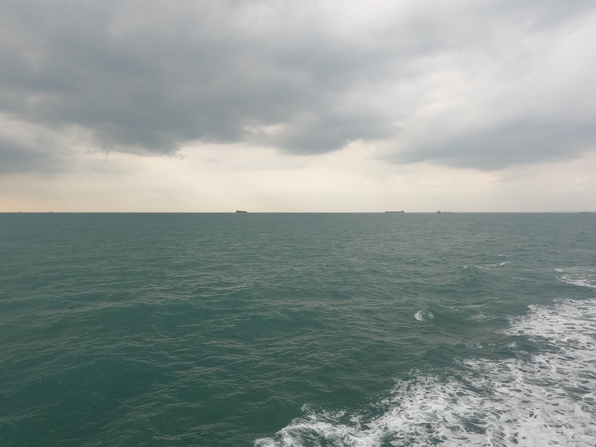wilbe25421's tweet photo. [Fierce waves surge as the ferry cruises the strait; I spot a delicate linen shirt lining the deck rail.] https://t.co/HKl0Opy1cc