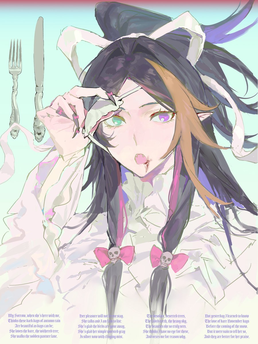 zhanwwww136101's tweet photo. #YaminoArt

去年画过的一套🎀🧛！这两天脑子里一直想着摘下眼罩是异瞳多萌啊然后就忍不住摸了下 https://t.co/k1W5kagdj7