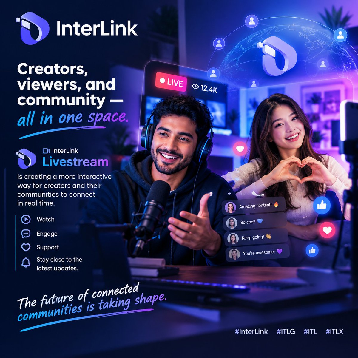 ssdrop27's tweet photo. Creators, viewers, and community all in one space.

@inter_link  Livestream is creating a more interactive way for creators and their communities to connect in real time.

Watch, engage, support, and stay close to the latest updates. 🚀

#InterLink #ITLG #ITL #ITLX https://t.co/nthQg42yKx