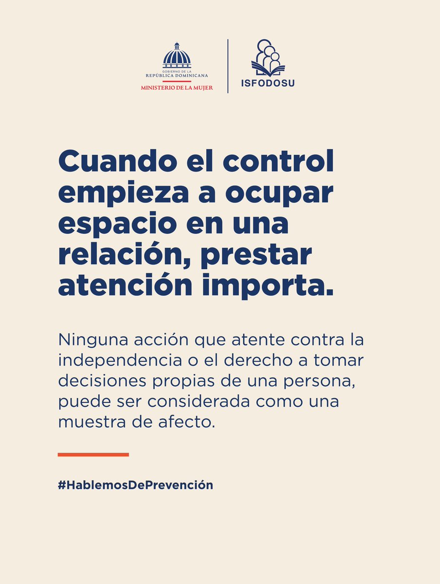 Isfodosurdo's tweet photo. Preguntar si llegaste bien puede ser cariño. Necesitar saber dónde estás todo el tiempo es diferente.
Cuando la preocupación se convierte en vigilancia, prestar atención importa.
Reconocer las señales también es prevención.
#HablemosDePrevención #MMujerRD https://t.co/pScUb3bPPu