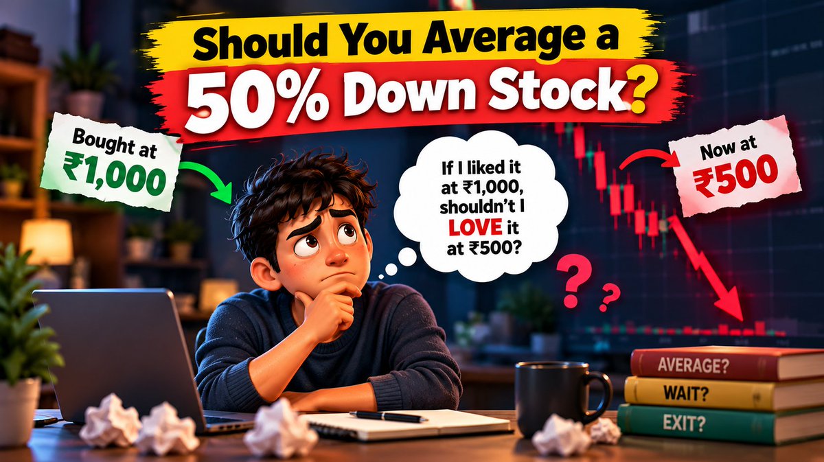 HeyNapsy's tweet photo. Your stock is down 50%. 📉

You have two choices:

𝐀𝐯𝐞𝐫𝐚𝐠𝐞 𝐚𝐧𝐝 𝐫𝐞𝐜𝐨𝐯𝐞𝐫 𝐟𝐚𝐬𝐭𝐞𝐫…
𝐨𝐫 𝐚𝐯𝐞𝐫𝐚𝐠𝐞 𝐚𝐧𝐝 𝐦𝐚𝐤𝐞 𝐭𝐡𝐞 𝐦𝐢𝐬𝐭𝐚𝐤𝐞 𝐞𝐯𝐞𝐧 𝐛𝐢𝐠𝐠𝐞𝐫. 👀

How do you know which one?

A simple thread🧵👇 https://t.co/FTl6oA55N3