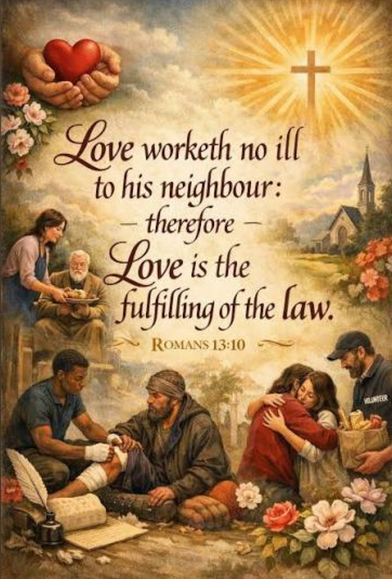 agnesisaiah4110's tweet photo. Owe nothing to anyone except to love one another; for the one who loves his neighbor has fulfilled the Law. (Romans 13:8)

Love does no wrong to a neighbor; therefore love is the fulfillment of the Law. (Romans 13:10)

Grace, mercy, and peace. 🙏🕊️🥰 https://t.co/05rR0IT0TY