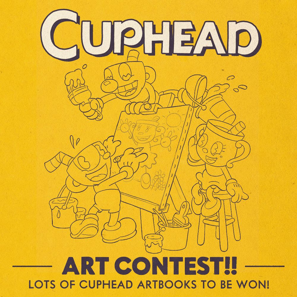 StudioMDHR's tweet photo. We’re celebrating today’s 9th Anniversary with an Art Contest! From illustrations to animations, share your Cuphead creations with us for a chance to win a copy of “The Art of Cuphead.” But remember: we want to see YOUR creative spirit. Only art created by humans accepted! https://t.co/NRUxBrG24y