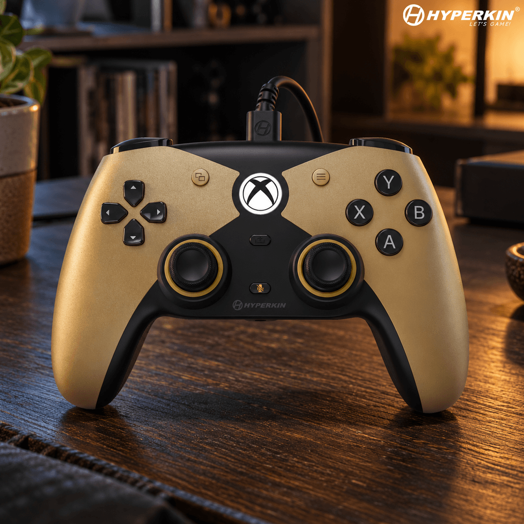 Hyperkin's tweet photo. There are controllers you put away, and controllers that just become part of the setup.

The Competitor looks perfectly at home left plugged in and ready for the next session. https://t.co/vH2Qr8uLaY