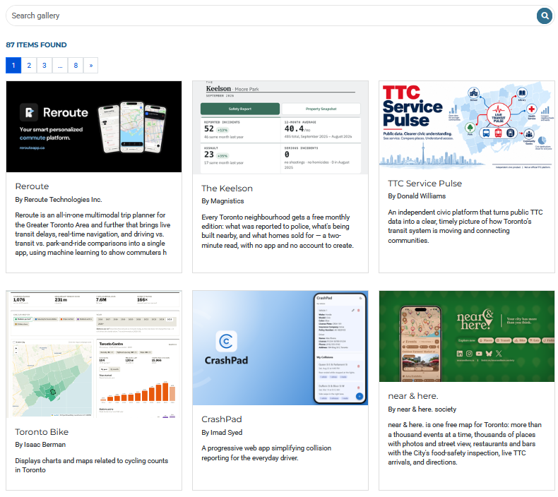 Open_TO's tweet photo. 🖼️We added new projects to our gallery 🖼️

These aren't our projects; they're projects created on top of Toronto Open Data by all kinds of people.

If you have a project... 

Tell us about it:
https://t.co/hL6kdG4GVY

Submit it for the Open Data Awards:
https://t.co/FS6mkWHLd6 https://t.co/7ZmwOOzQDT