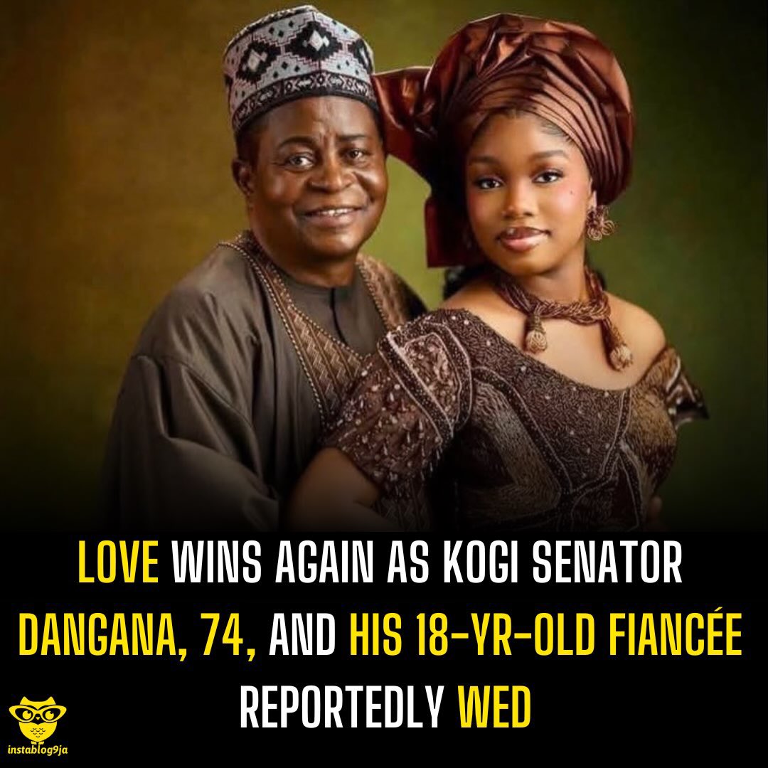 instablog9ja's tweet photo. Love wins again as Kogi Senator Dangana, 74, and his 18-yr-old fiancée reportedly wed https://t.co/LHK1D6NFLM
