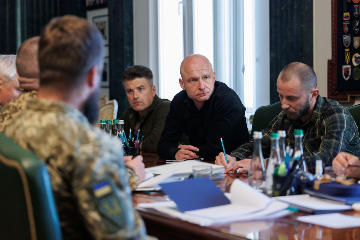 ZelenskyyUa's tweet photo. A detailed discussion with the Ministry of Defense of Ukraine and the military officials responsible for planning the production of Ukrainian weapons. 

First, we approved our long-range operations for October. 

Second, we identified the areas for the necessary supply of our F-16s by the end of the year. There are specific countries with which we are working on specific aviation packages. There will be a boost in the near future. 

Third, the system for countering jet-powered “shaheds.” We identified the first prototypes that can already become effective weapons. There are clear timelines, funding, and production volumes that must be secured for this particular weapon. 

We are also working on additional technological solutions for protection and a larger number of effective interceptors. Glory to Ukraine!