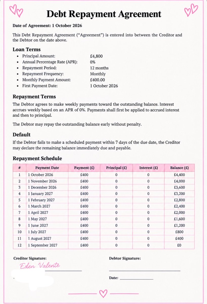 PrettyEVal's tweet photo. Lily was meant to sign this debt contract in person on Thursday but it seems like she can’t make it… 

I now have the afternoon free if any brave subbies fancy a trip to Manchester to sign their life away! https://t.co/54AfiNxxOf