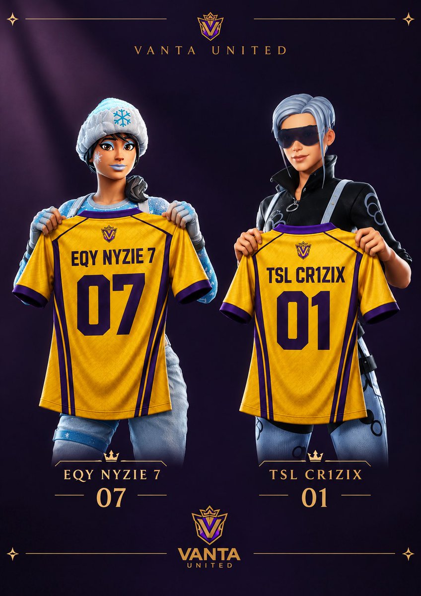 Klyro_ytb's tweet photo. 🟣🟡 HERE WE GO!

Deux nouveaux joueurs rejoignent officiellement Vanta United ! 🔥

🎮 eqy nyzie 7 — GRINDER
🎮 TSL CR1ZIX — GRINDER

Prêts à grind, progresser et représenter nos couleurs sur Fortnite

Bienvenue dans la famille Vanta United. 🤝

#VantaUnited #Fortnite #Esports https://t.co/VG3alUb4JS