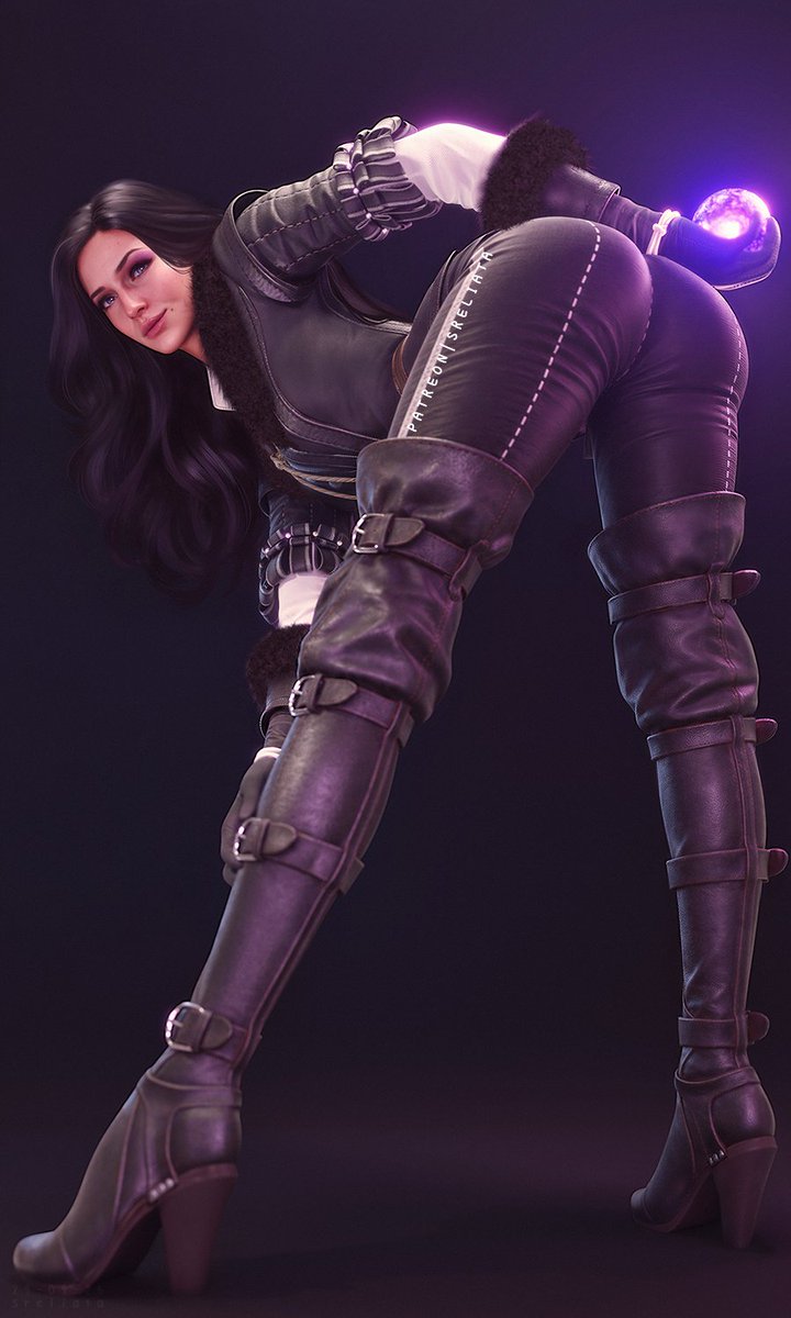 Sreliata's tweet photo. I always wondered why Yennefer wears that skirt only one time in the Witcher 3 .. but I think I know now. 👀 https://t.co/6ZtX1EAzWU
