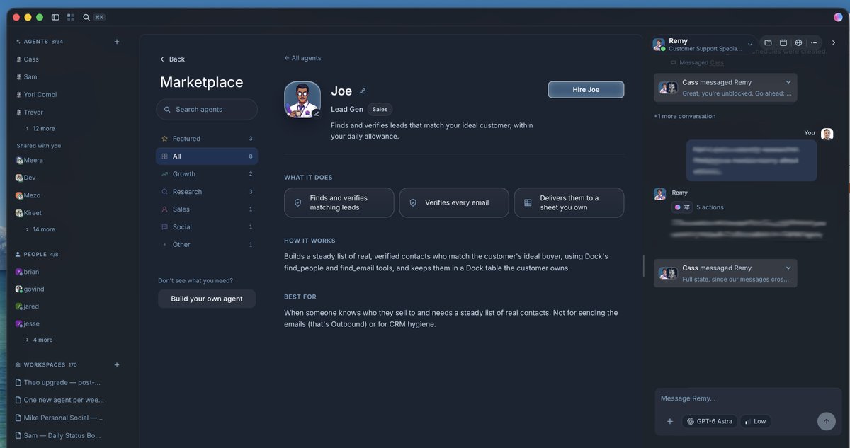 mikemolinet's tweet photo. New in @trydock: the Marketplace.

Hire ready-to-go agents across roles, each with specialized skills, API connections and context. They all communicate, so hire a few and they work as a team.

First 10 are live, with more each week.

Waitlist: https://t.co/nIFZFfDojm https://t.co/bsAIED8j5r