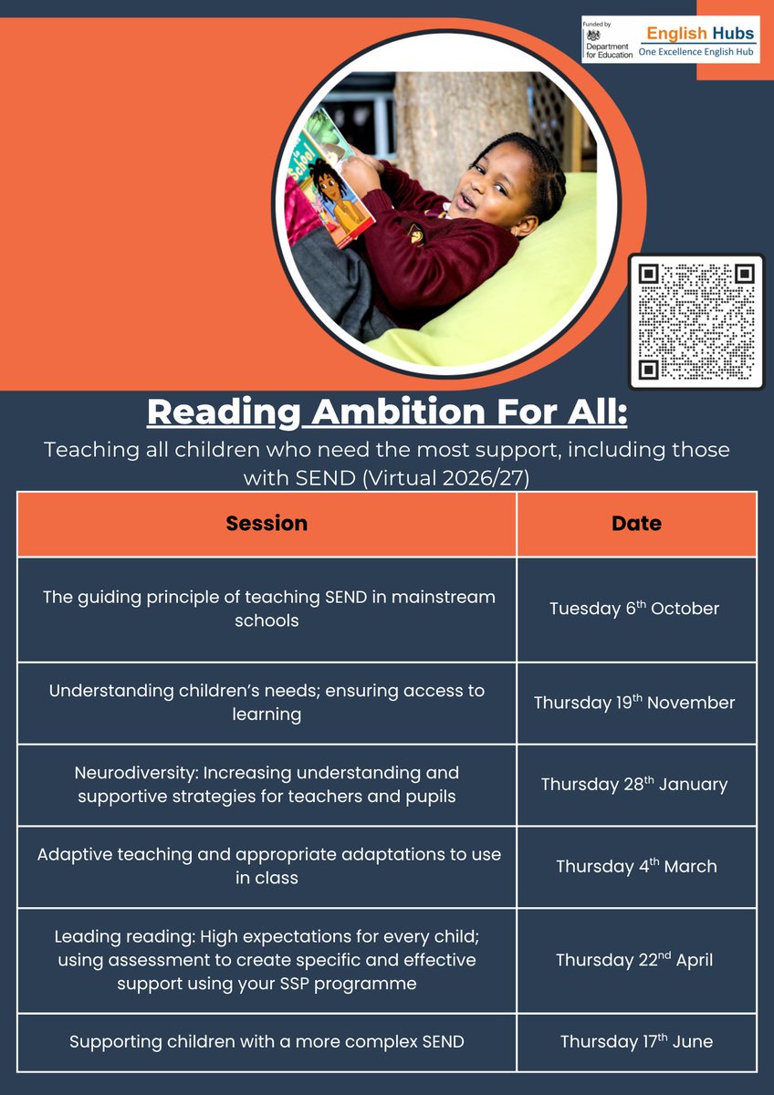 OneExcellenceEH's tweet photo. Join us for this face to face or online powerful six-session CPD series designed to empower educators with the knowledge, strategies, and confidence to ensure every child becomes a successful reader—especially those with the greatest needs. https://t.co/Pj8Ni1lGsd