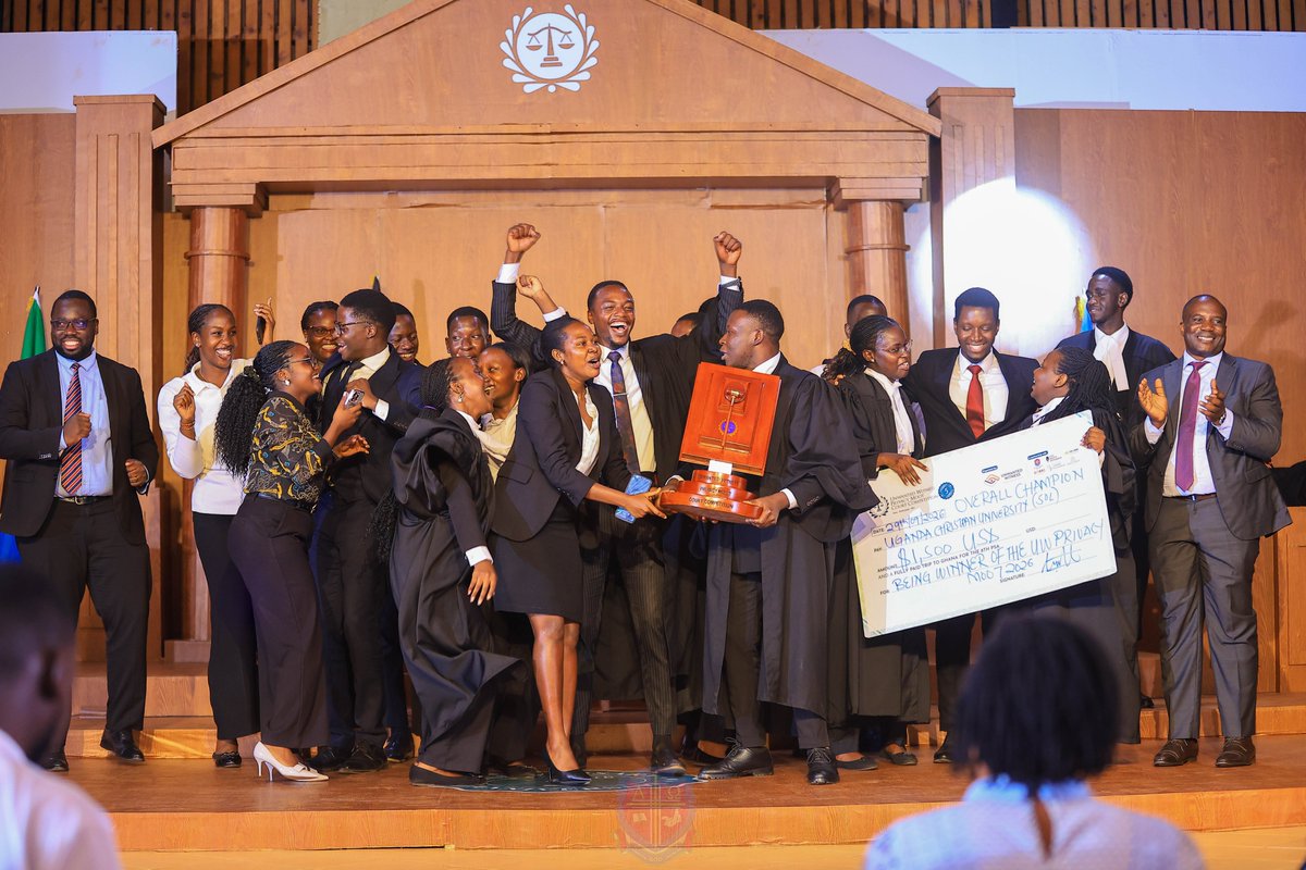 UCUniversity's tweet photo. WE ARE THE REGIONAL MOOT CHAMPIONS!🏆🥇

Team UCU has won the regional rounds of the Unwanted Privacy Witness Moot Competiton after defeating University of Dar es Salaam.

The team takes home a prize of $1500 & a full-funded trip to Accra, Ghana for the 2026 Africa Privacy Symposium.

This is the second win in a row for Team UCU, following a 2025 victory in Tanzania. #JoinUCU #Centerofexcellence