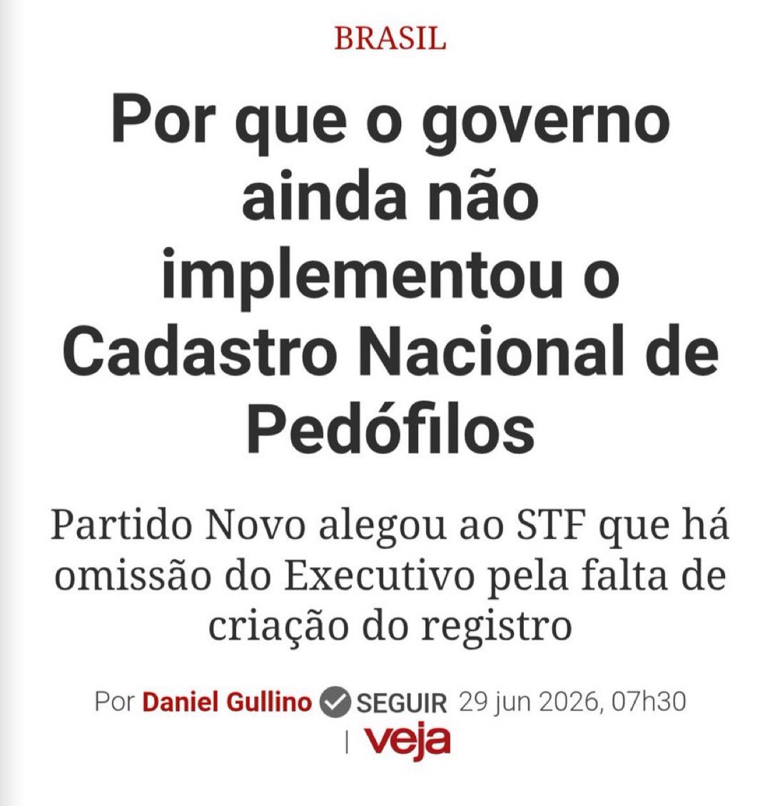 barlatti's tweet photo. Agora tá explicado o porque do governo não querer implementar o Cadastro Nacional de Ped0filos https://t.co/OYGE0Kuj63